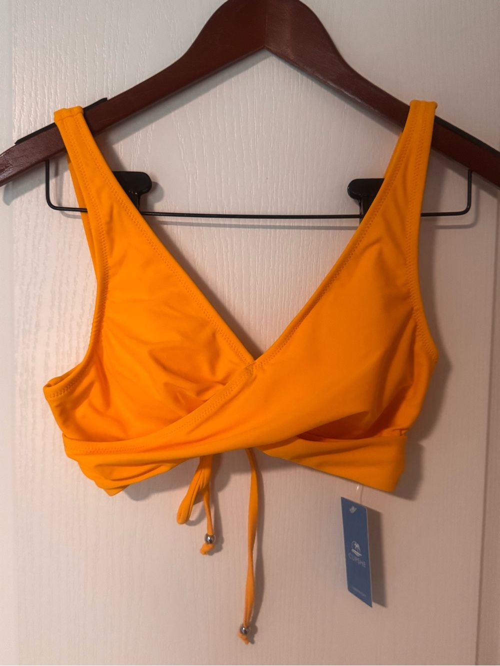 Cupshe Bright Yellow Wrap Bikini Top